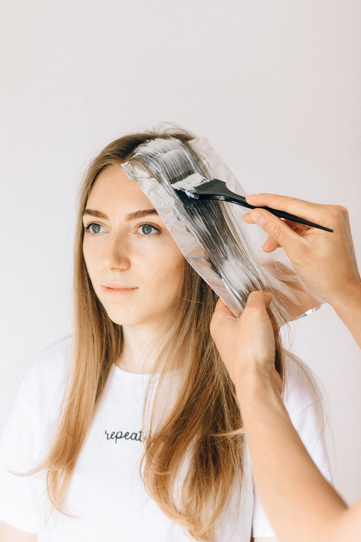 Foils being placed at Silk Hair Lab